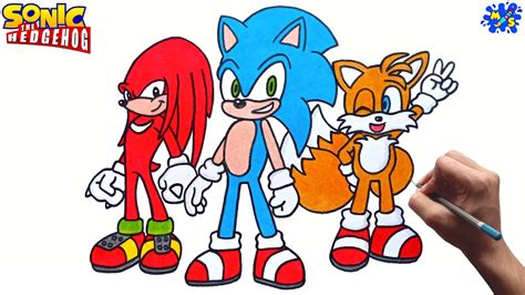 How To Draw Sonic Tails And Knuckles From Sonic 2 Youtube
