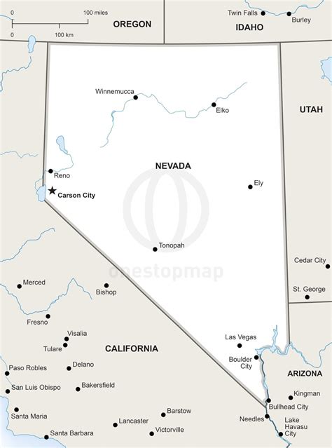 Vector Map Of Nevada Political One Stop Map