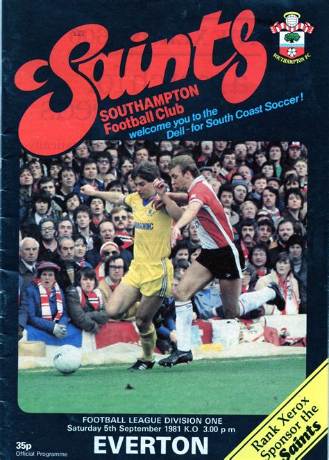 Southampton v. Everton 198182  Football program, Everton, Everton