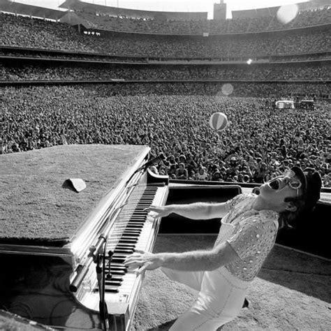 Vintage Elton John Rocking Out At Dodger Stadium Los Angeles 1975