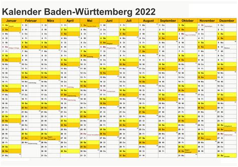 Kalender Baden Württemberg 2022 Zum Ausdrucken Druckbarer 2022 Kalender