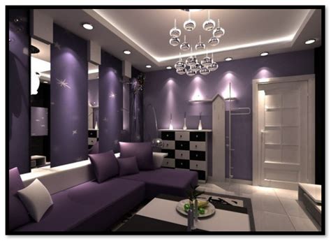 tren gaya dekorasi ruang tamu minimalis warna ungu dekorasi kamar