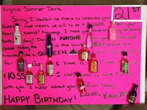 These gifts are perfect for any friend 21st Birthday Card for my best friend Summer!!!! | Gifts ...