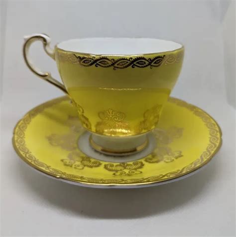 Paragon Yellow Gold Fine Bone China Teacup And Saucer Set Vintage