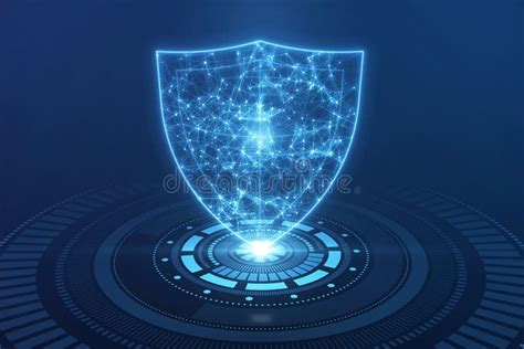 Data And Information Security Concept With Digital Glowing Shield On