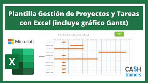 Plantilla Gestión De Proyectos Y Tareas Con Excel Incluye Gráfico Gantt