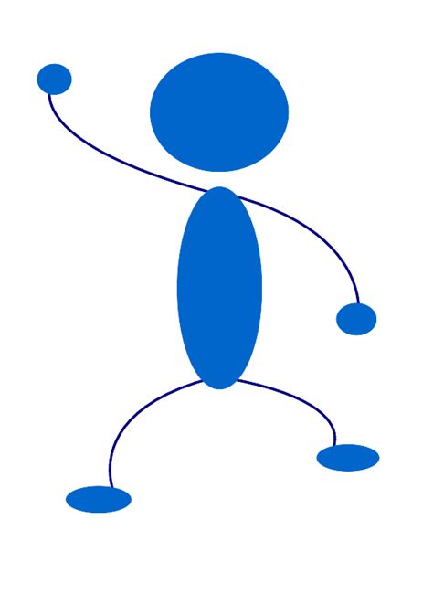 Waving Blue Stick Man Clip Art At Vector Clip Art Online