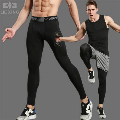 men s quick dry elastic sports pants tights breathable black training exercise running fitness