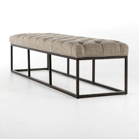 It has the classic platform design with natural finish. Bordeaux Industrial Metal Upholstered Dining Bench 72 ...