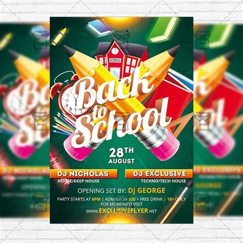 Back 2 School Party Premium Flyer Template Instagram
