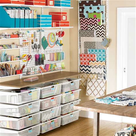 Ikea has so many options for storage among its many shelves and drawers options. elfa storage and shelving in the Craft Room.
