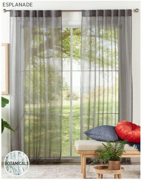 40 Off Esplanade And Botanicals Sheer Concealed Tab Top Curtains Offer