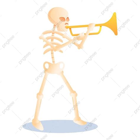 Playing Trumpet Clipart Transparent Background Skeleton Playing