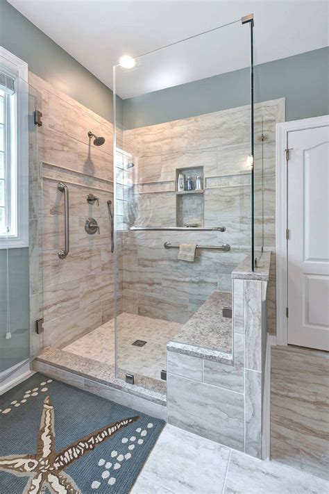 Walk In Shower Design Step In Large Doorless Showers Bathroom