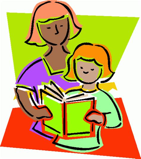 Child Reading With Parent Cartoon Clipart Best