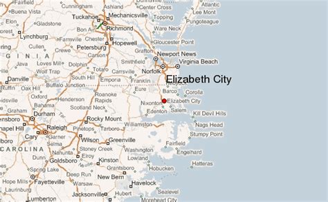 Map Of Elizabeth City North Carolina Live Beaches