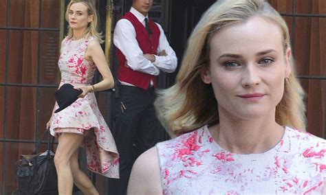 Diane Kruger Parades Her Amazingly Toned Legs In Pink Flowered Frock