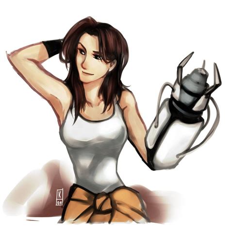 Portal Chell She Looks Super Different With Her Hair Down Portal Game