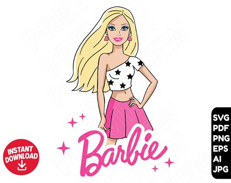 Barbie Silhouette Svg Png Instant Download Files For Cricut Design
