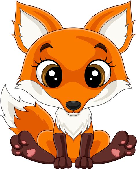 Cartoon Cute Little Fox Sitting 7098154 Vector Art At Vecteezy