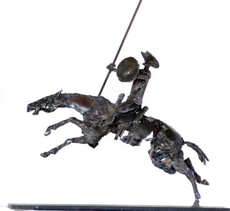 Don Quixote Metal And Horse Rocinante Sculpture By Patrice Mesnier