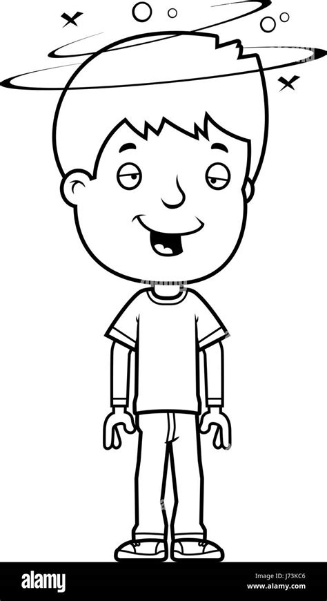 A Cartoon Illustration Of A Teenage Boy Looking Drunk Stock Vector