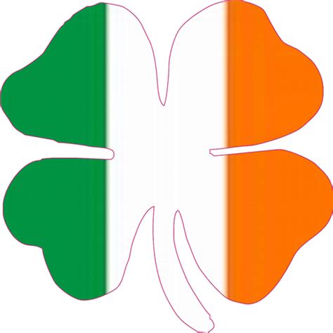 Irish Flag Four Leaf Clover
