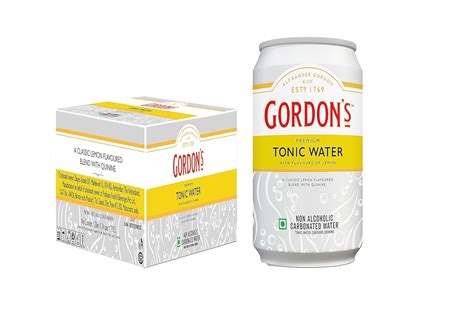 Gordons Tonic Water Can A Classic Lemon Flavoured With Quinine Pack Of