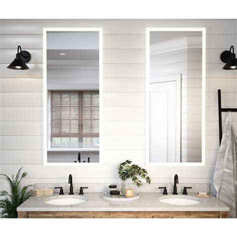 Allen Roth 24 In X 56 In Frameless Dimmable Lighted Fog Free Bathroom Vanity Mirror Led Lit