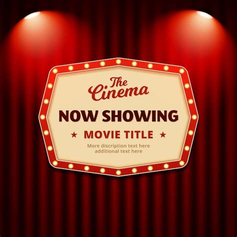 Premium Vector Now Showing Movie In Cinema Poster Design Retro