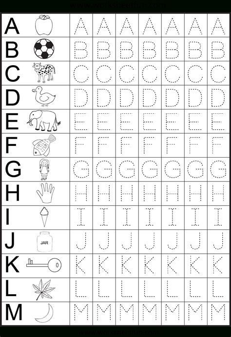 Pre K Alphabet Tracing Worksheets