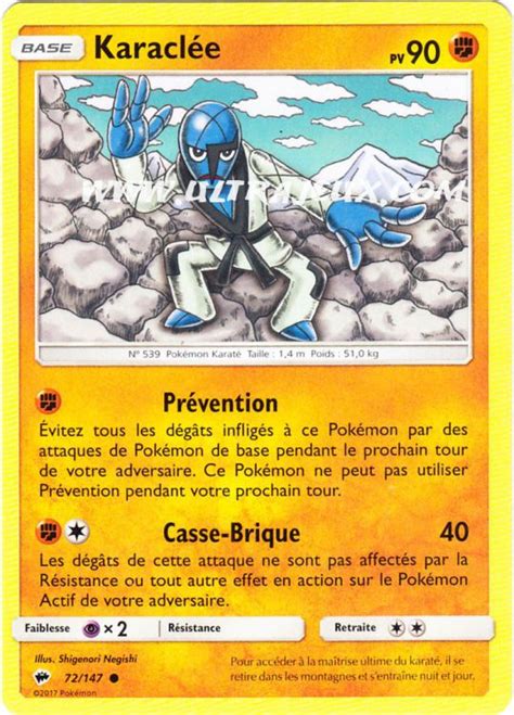 Karaclée 72 R178 Carte Pokémon Cartes à Lunité Français Ultrajeux