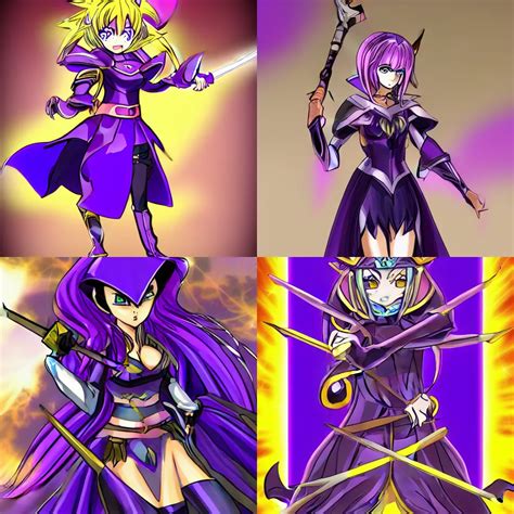 Krea Dark Magician Girl From Yu Gi Oh Purple Shell Armor Staff