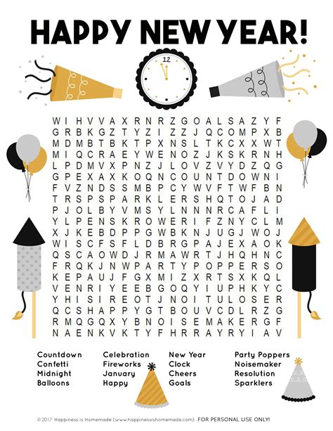 New Years Eve Word Scramble Printable Happiness Is Homemade Word