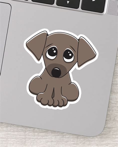 Cute Puppy Dog With Big Begging Eyes Sticker Cute