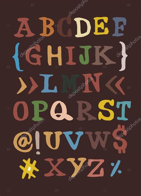 Letras Del Alfabeto Dibujadas A Mano Vector Gráfico Vectorial