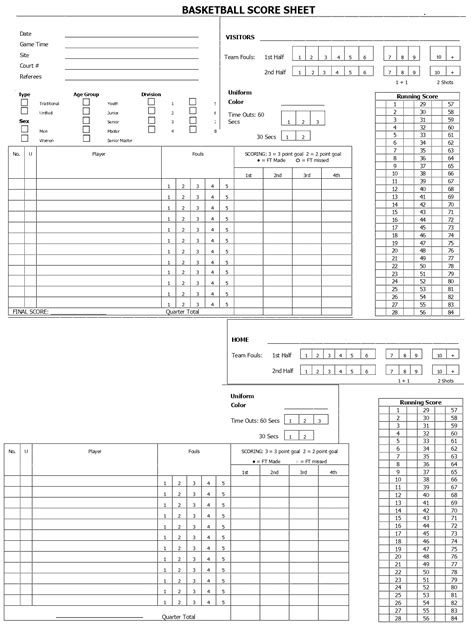 Printable Stat Sheets For Basketball Printable Word Searches