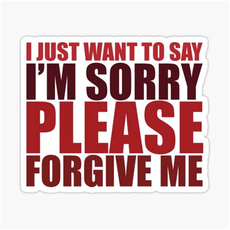 im sorry please forgive me red sticker for sale by becoolbyharun redbubble