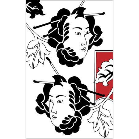 Vector Of Japanese Tsure Noh Theatrical ID 47378140 Royalty Free