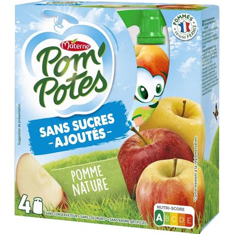 Pom Potes Compote Pomme Nature Sans Sucre Ajout