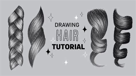 How To Draw Realistic Hair Curls And Braid And Wavy Drawing Hair Youtube