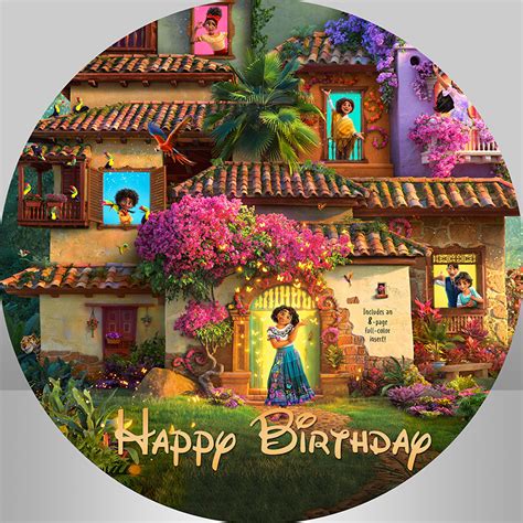 encanto spanish miracle round birthday personalised banner backdrop background beebi belle
