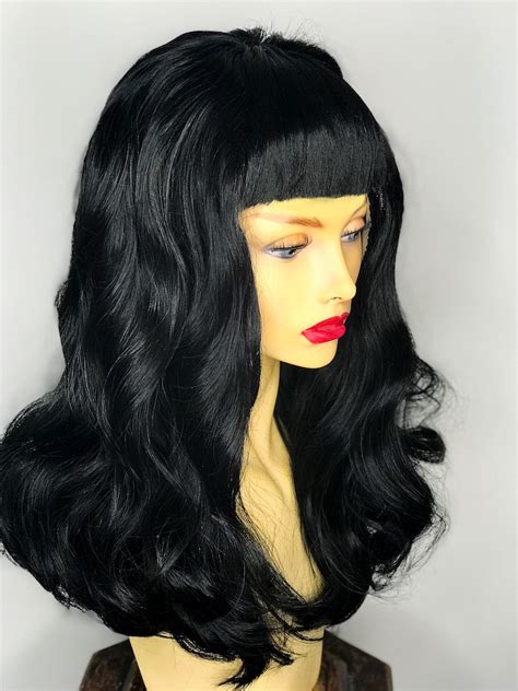 Katy Perry Black Lace Front Wig Bangs Lace Wig Black Lace Etsy Canada