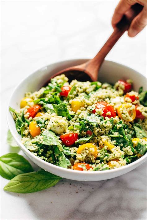 Green Goddess Quinoa Summer Salad Recipe Pinch Of Yum