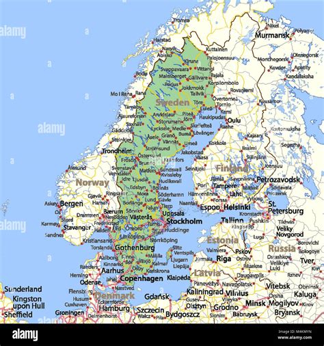 Road Map Of Sweden
