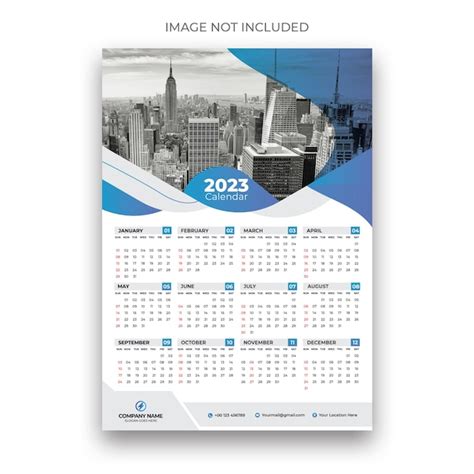 Plantilla De Diseño De Calendario De Pared De Una Página 2023 Vector
