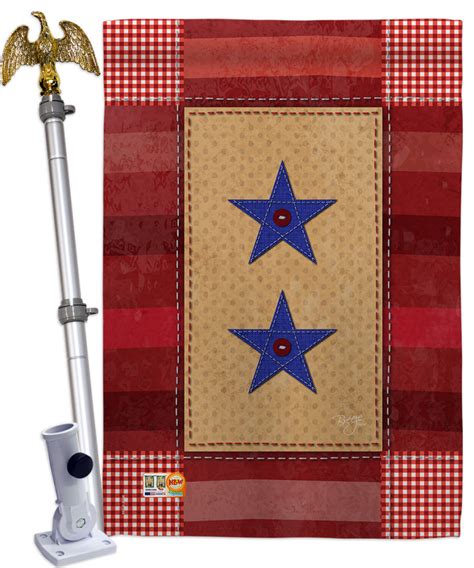 Two Star Service Americana Military House Flag Set Modern Flags And