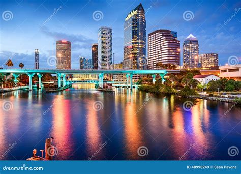 Tampa Florida Skyline Stock Image Image Of Attraction 48998249