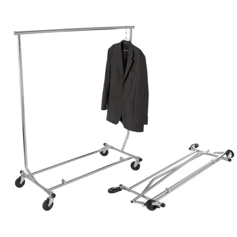 Econoco Collapsable Rolling Clothes Rack Heavy Duty Collapsible