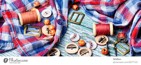 Sewing Buttons And Spools Of Thread A Royalty Free Stock Photo From
